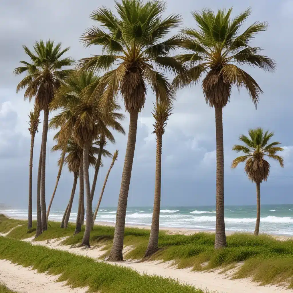 Palms as living windbreaks and storm protection in coastal areas