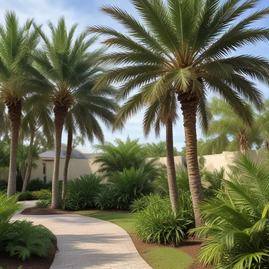 Utilizing palms to create visual interest and focal points in the landscape